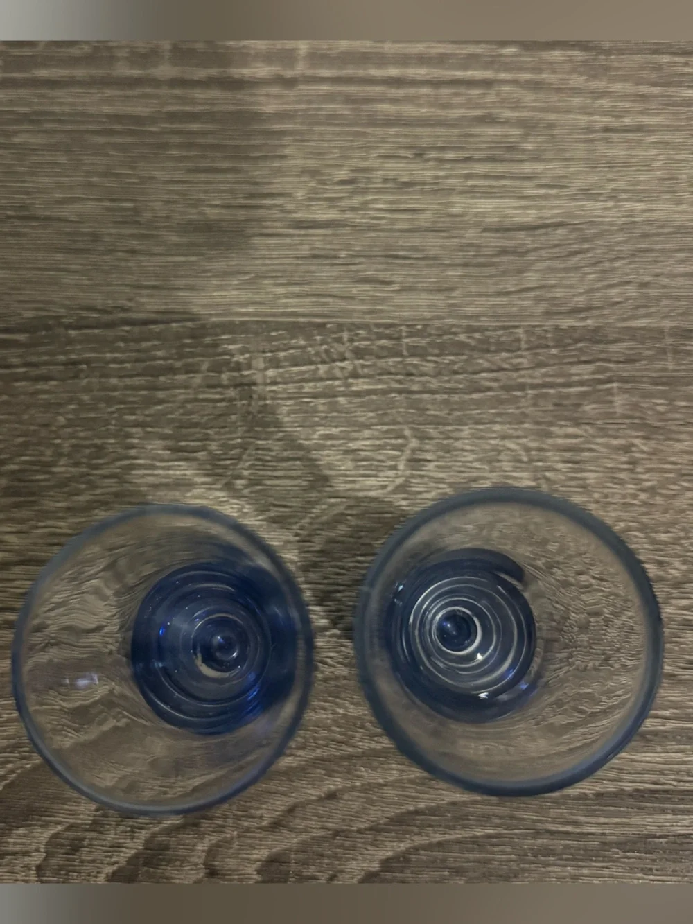 Vintage Blue Bulb Base w/Bullicante Bubbles shot set.